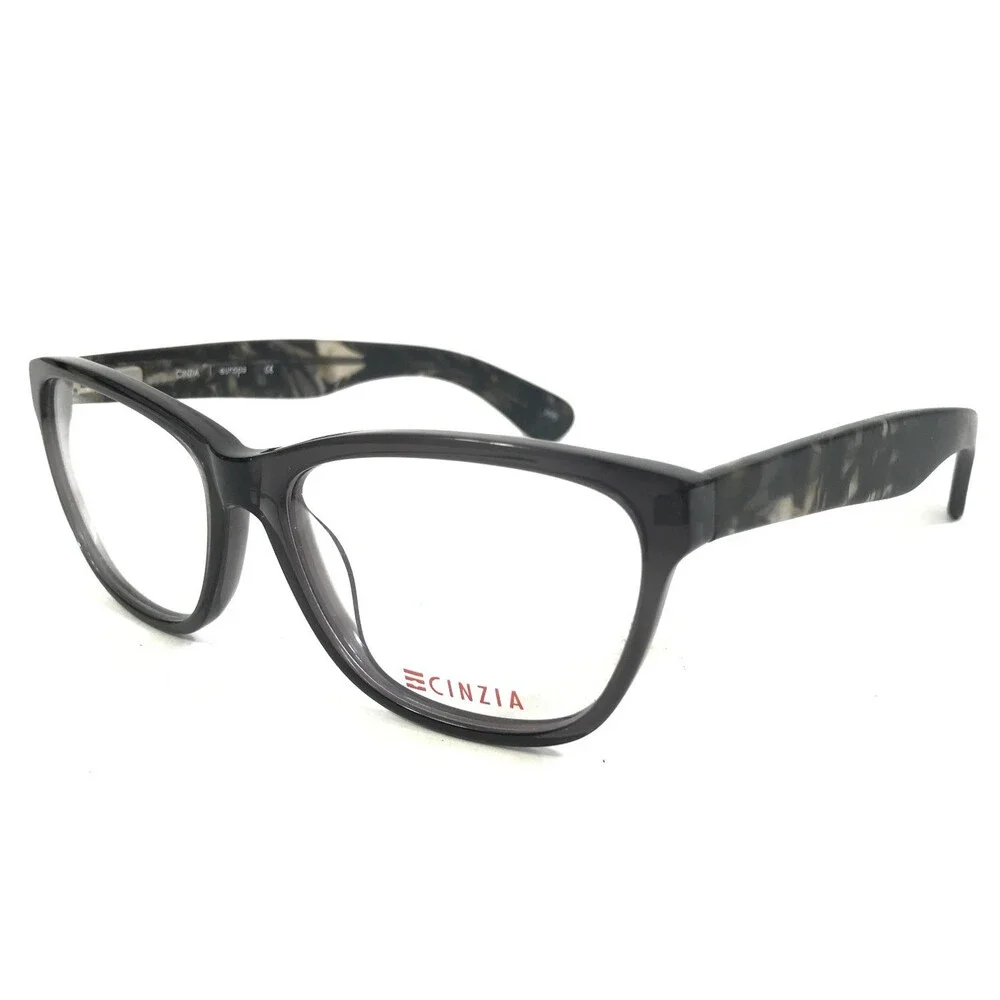 Cinzia Eyeglasses Frames CIN-5046 C3 Shiny Dark Brown Cat Eye Full Rim 54-15-140